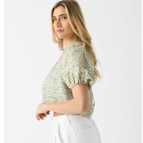 Hunter Bell Vintage Floral Claudia Puff Sleeve Top Blouse Shirt Size Medium - Picture 3 of 12